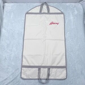 Brioni Garment Bag Cream Grey Logo Hanging Folding Suit Carrier Travel Cover 075